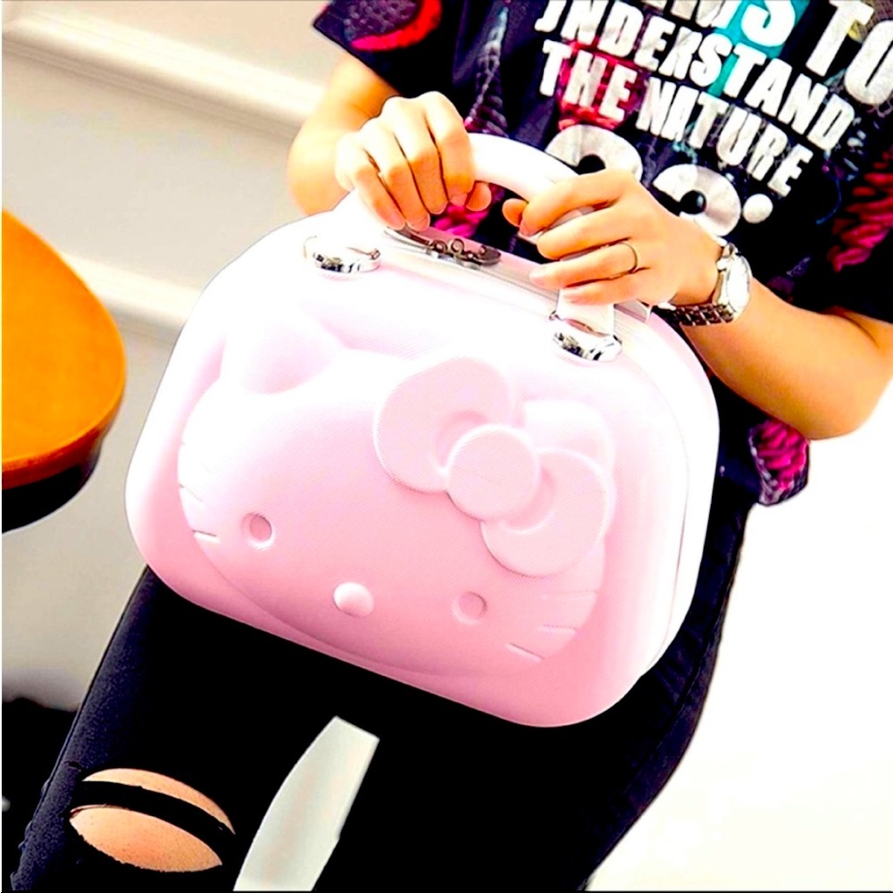 14 Inch Hello Kitty Cosmetic Case Box Beauty Makeup Case Bag Organizer  …